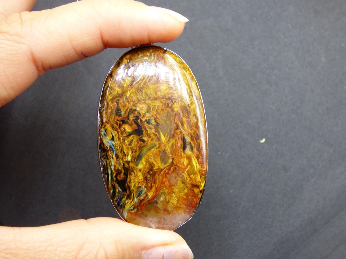 Pietersite gold AAA - 925 Sterling Silber Edelstein Kette Natur Rarität Heilstein Kristall Mann Frau Er Sie Geschenk Schimmer Reflektion - Art of Nature Berlin