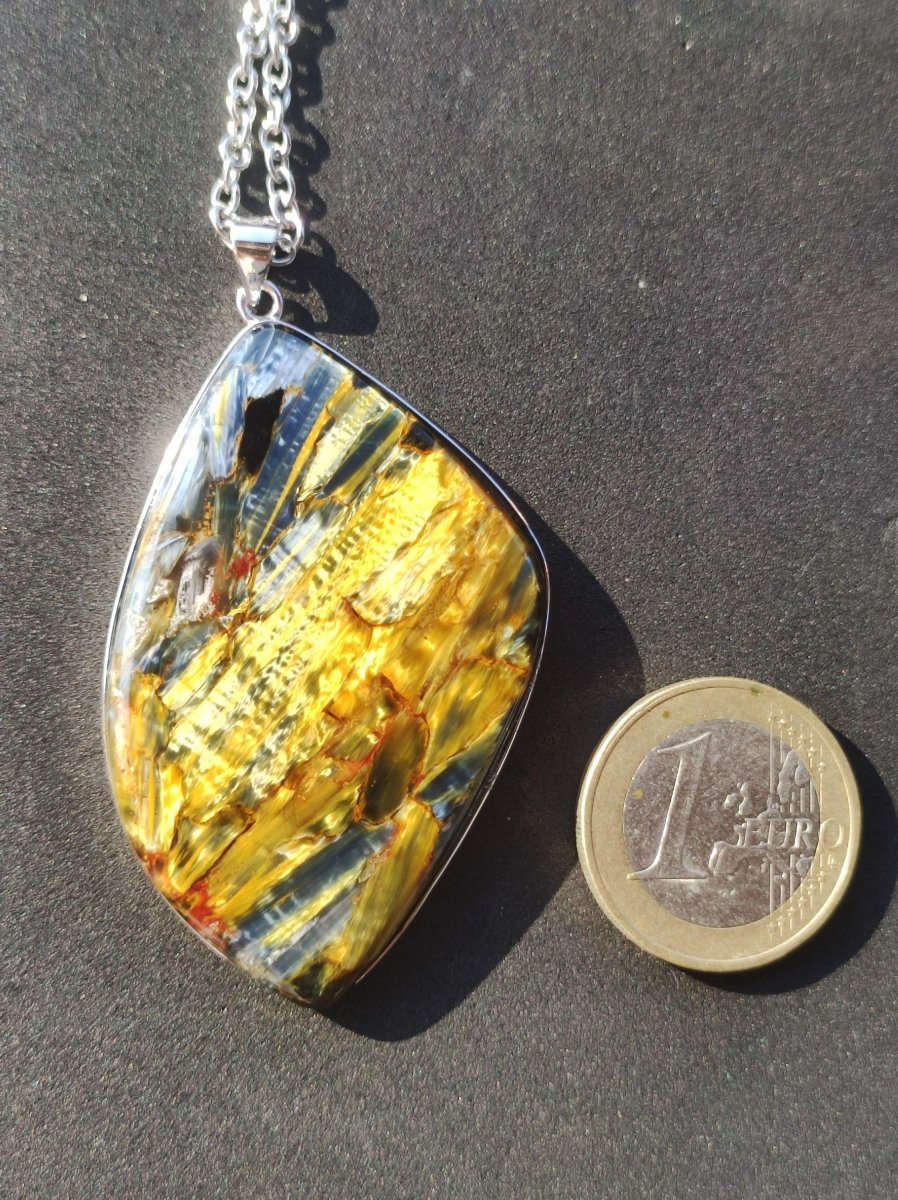 Pietersite gold AAA - 925 Sterling Silber Edelstein Kette Natur Rarität Heilstein Kristall Mann Frau Er Sie Geschenk Schimmer Reflektion - Art of Nature Berlin