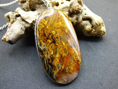 Pietersite gold AAA - 925 Sterling Silber Edelstein Kette Natur Rarität Heilstein Kristall Mann Frau Er Sie Geschenk Schimmer Reflektion - Art of Nature Berlin
