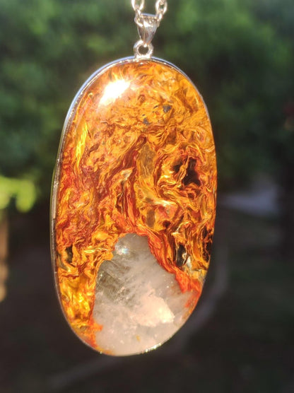 Pietersite gold AAA - 925 Sterling Silber Edelstein Kette Natur Rarität Heilstein Kristall Mann Frau Er Sie Geschenk Schimmer Reflektion - Art of Nature Berlin