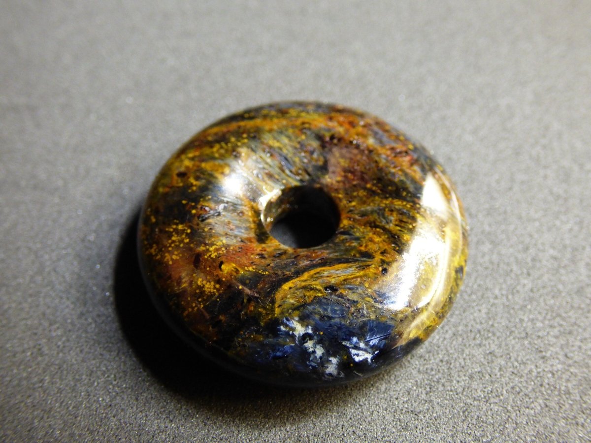 Pietersite gold & blau ~ Edelstein Kette ~HIPPIE ~GOA ~Boho ~Tibet ~Ethno ~Nature ~Donut ~Schutzsymbol ~Heilstein ~Rarität - Art of Nature Berlin