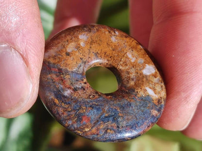 Pietersite gold & blau ~ Edelstein Kette ~HIPPIE ~GOA ~Boho ~Tibet ~Ethno ~Nature ~Donut ~Schutzsymbol ~Heilstein ~Rarität - Art of Nature Berlin