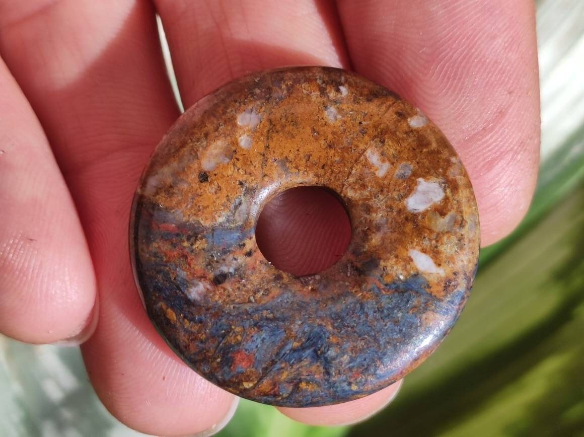 Pietersite gold & blau ~ Edelstein Kette ~HIPPIE ~GOA ~Boho ~Tibet ~Ethno ~Nature ~Donut ~Schutzsymbol ~Heilstein ~Rarität - Art of Nature Berlin