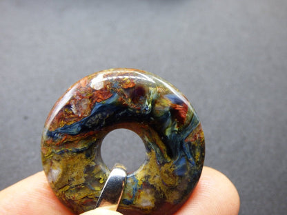 Pietersite gold blau & rot ~ 925 Sterling Silber Edelstein Kette HIPPIE GOA Boho Ethno Natur Donut Schutzsymbol Rarität Heilstein Kristall - Art of Nature Berlin