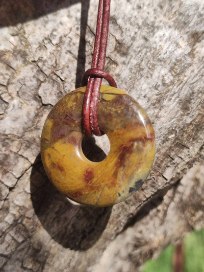 Pietersite gold - Edelstein Donut Kette Rarität selten Schutzsymbol Heilstein Kristall HIPPIE Boho Tibet Ethno Mann Frau Geschenk Er Sie - Art of Nature Berlin