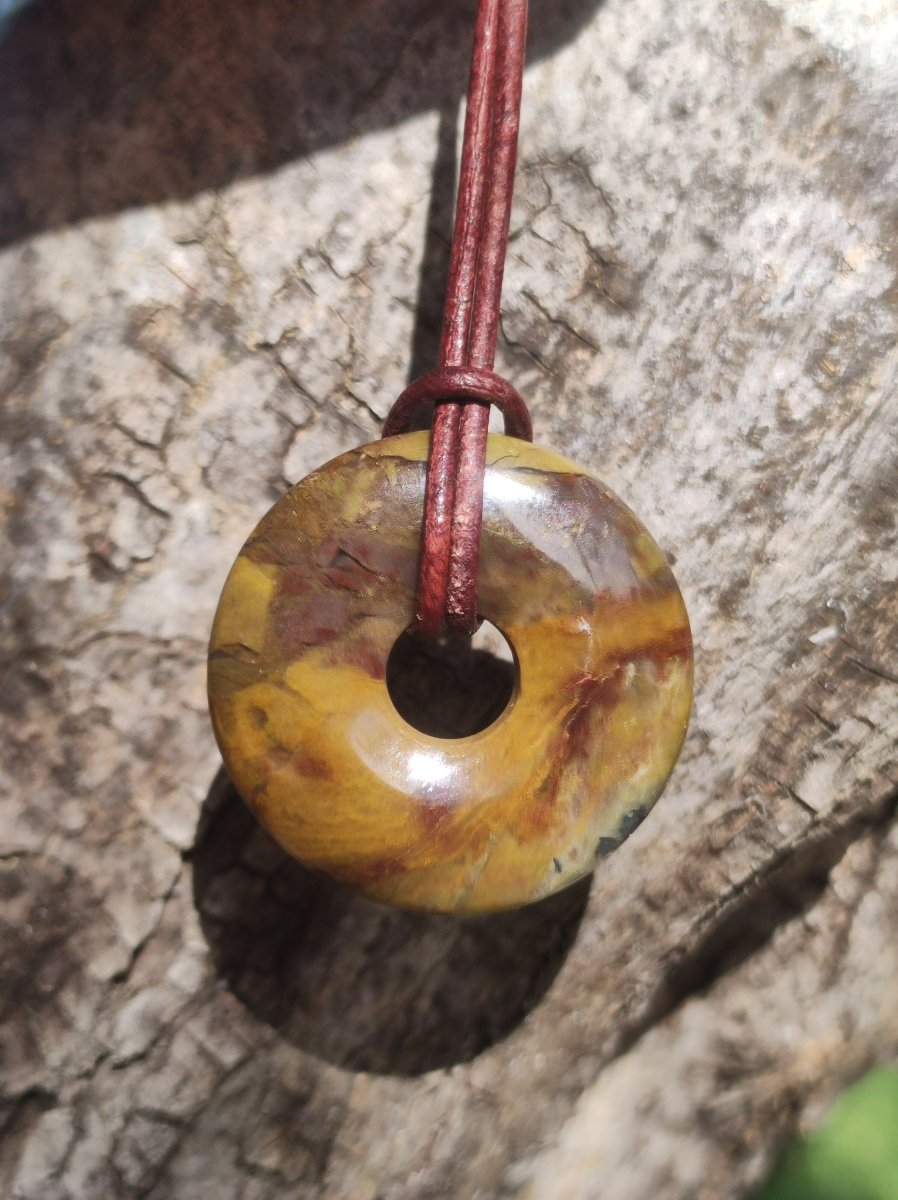 Pietersite gold - Edelstein Donut Kette Rarität selten Schutzsymbol Heilstein Kristall HIPPIE Boho Tibet Ethno Mann Frau Geschenk Er Sie - Art of Nature Berlin