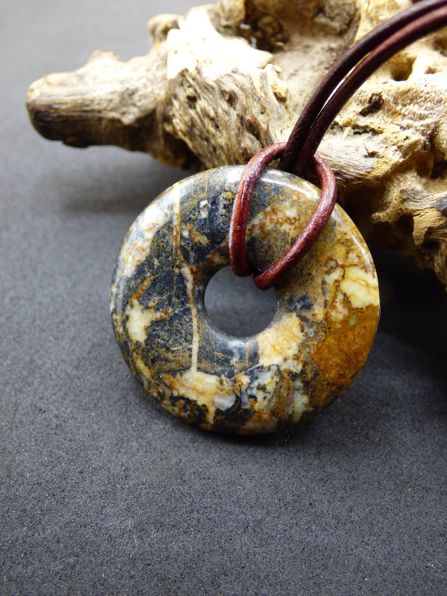 Pietersite gold ~ Edelstein Kette ~HIPPIE ~GOA ~Boho ~Tibet ~Ethno ~Nature ~Donut ~Schutzsymbol ~Heilstein ~Rarität - Art of Nature Berlin