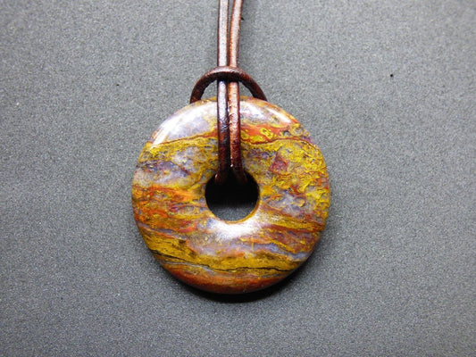 Pietersite gold ~ Edelstein Kette ~HIPPIE ~GOA ~Boho ~Tibet ~Ethno ~Nature ~Donut ~Schutzsymbol ~Heilstein ~Rarität - Art of Nature Berlin