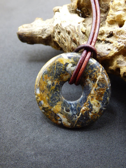 Pietersite gold ~ Edelstein Kette ~HIPPIE ~GOA ~Boho ~Tibet ~Ethno ~Nature ~Donut ~Schutzsymbol ~Heilstein ~Rarität - Art of Nature Berlin