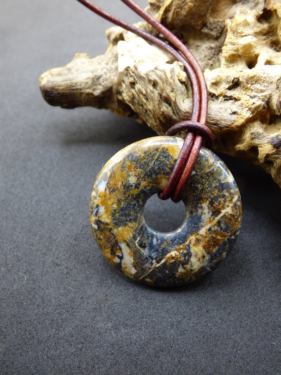 Pietersite gold ~ Edelstein Kette ~HIPPIE ~GOA ~Boho ~Tibet ~Ethno ~Nature ~Donut ~Schutzsymbol ~Heilstein ~Rarität - Art of Nature Berlin