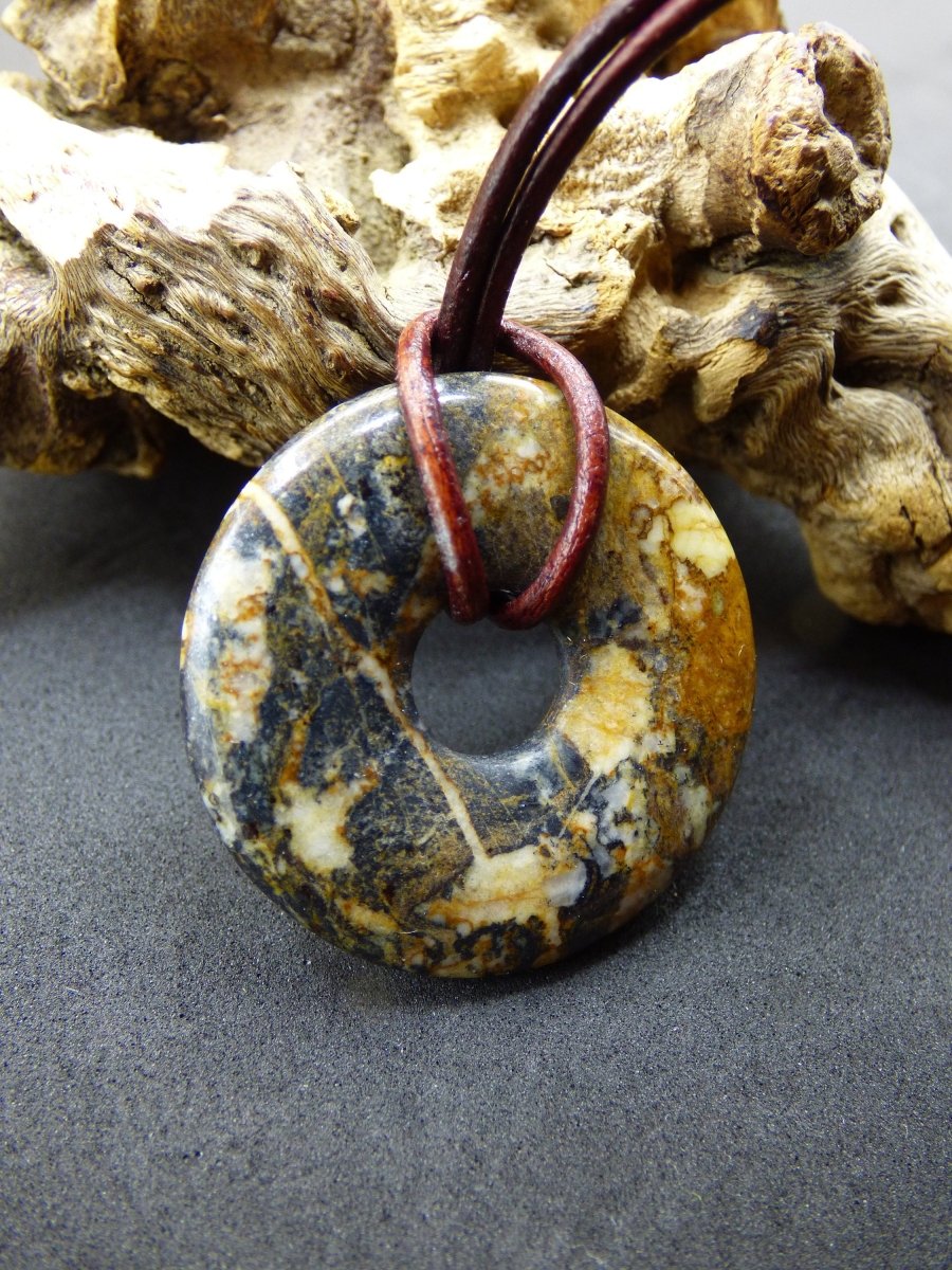 Pietersite gold ~ Edelstein Kette ~HIPPIE ~GOA ~Boho ~Tibet ~Ethno ~Nature ~Donut ~Schutzsymbol ~Heilstein ~Rarität - Art of Nature Berlin