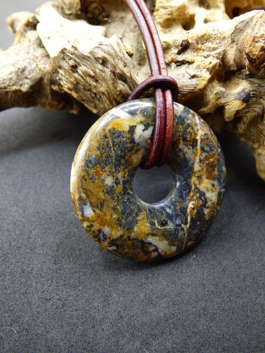 Pietersite gold ~ Edelstein Kette ~HIPPIE ~GOA ~Boho ~Tibet ~Ethno ~Nature ~Donut ~Schutzsymbol ~Heilstein ~Rarität - Art of Nature Berlin