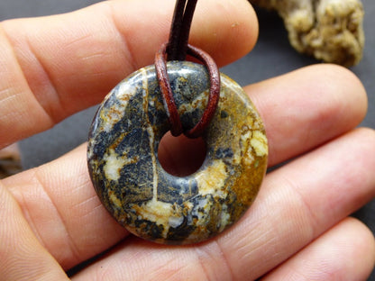 Pietersite gold ~ Edelstein Kette ~HIPPIE ~GOA ~Boho ~Tibet ~Ethno ~Nature ~Donut ~Schutzsymbol ~Heilstein ~Rarität - Art of Nature Berlin