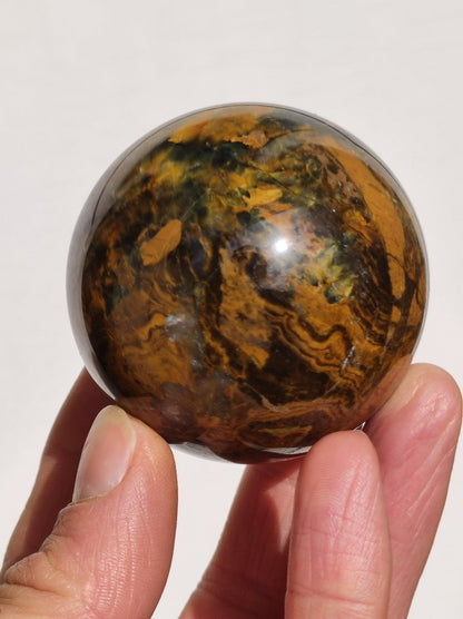 Pietersite gold Edelstein Kugel Massage Haus Magische Deko Sphere Kristall Meditation HIPPIE GOA Boho Heilstein Naturschatz Sammler Mineral - Art of Nature Berlin