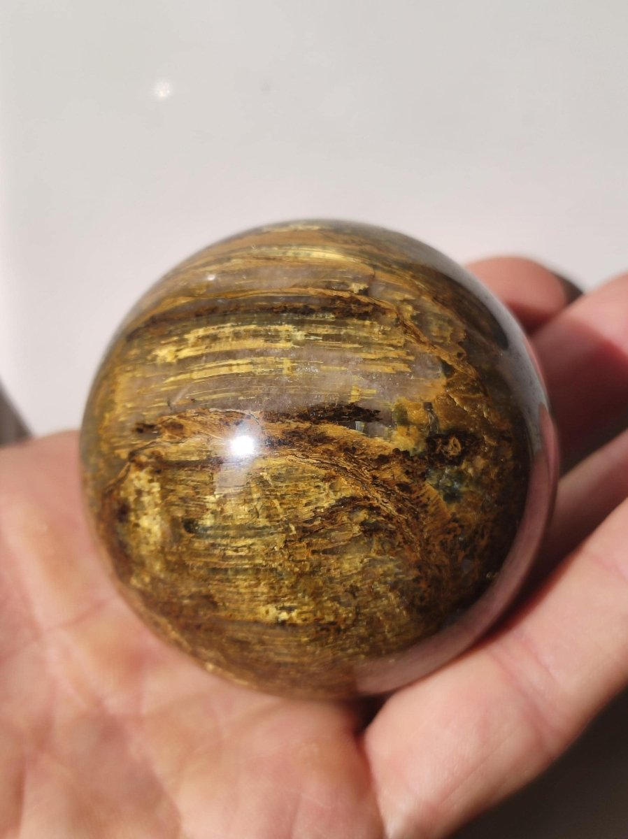 Pietersite gold Edelstein Kugel Massage Haus Magische Deko Sphere Kristall Meditation HIPPIE GOA Boho Heilstein Naturschatz Sammler Mineral - Art of Nature Berlin