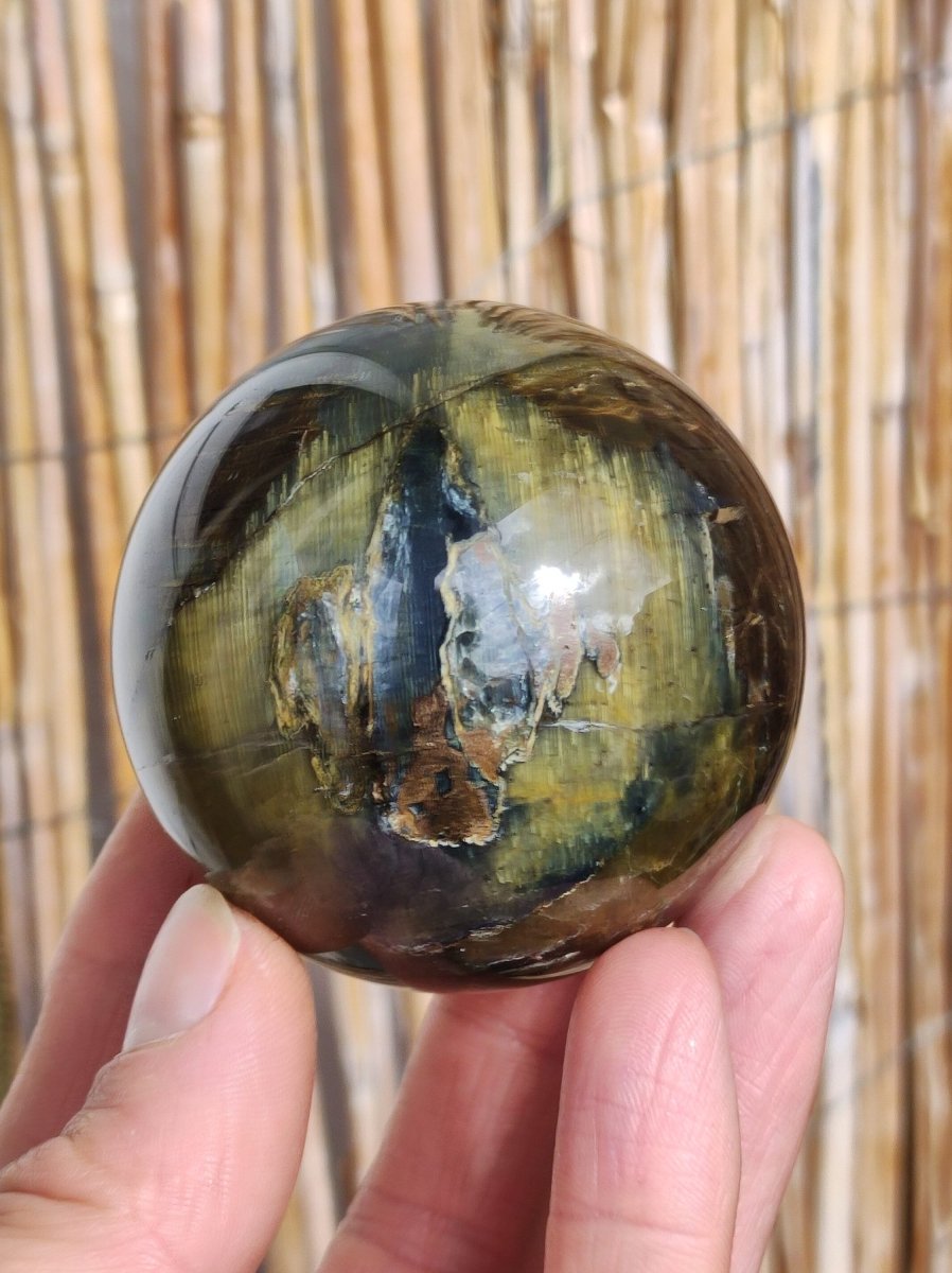 Pietersite gold Edelstein Kugel Massage Haus Magische Deko Sphere Kristall Meditation HIPPIE GOA Boho Heilstein Naturschatz Sammler Mineral - Art of Nature Berlin