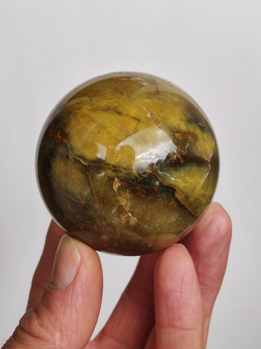 Pietersite gold Edelstein Kugel Massage Haus Magische Deko Sphere Kristall Meditation HIPPIE GOA Boho Heilstein Naturschatz Sammler Mineral - Art of Nature Berlin