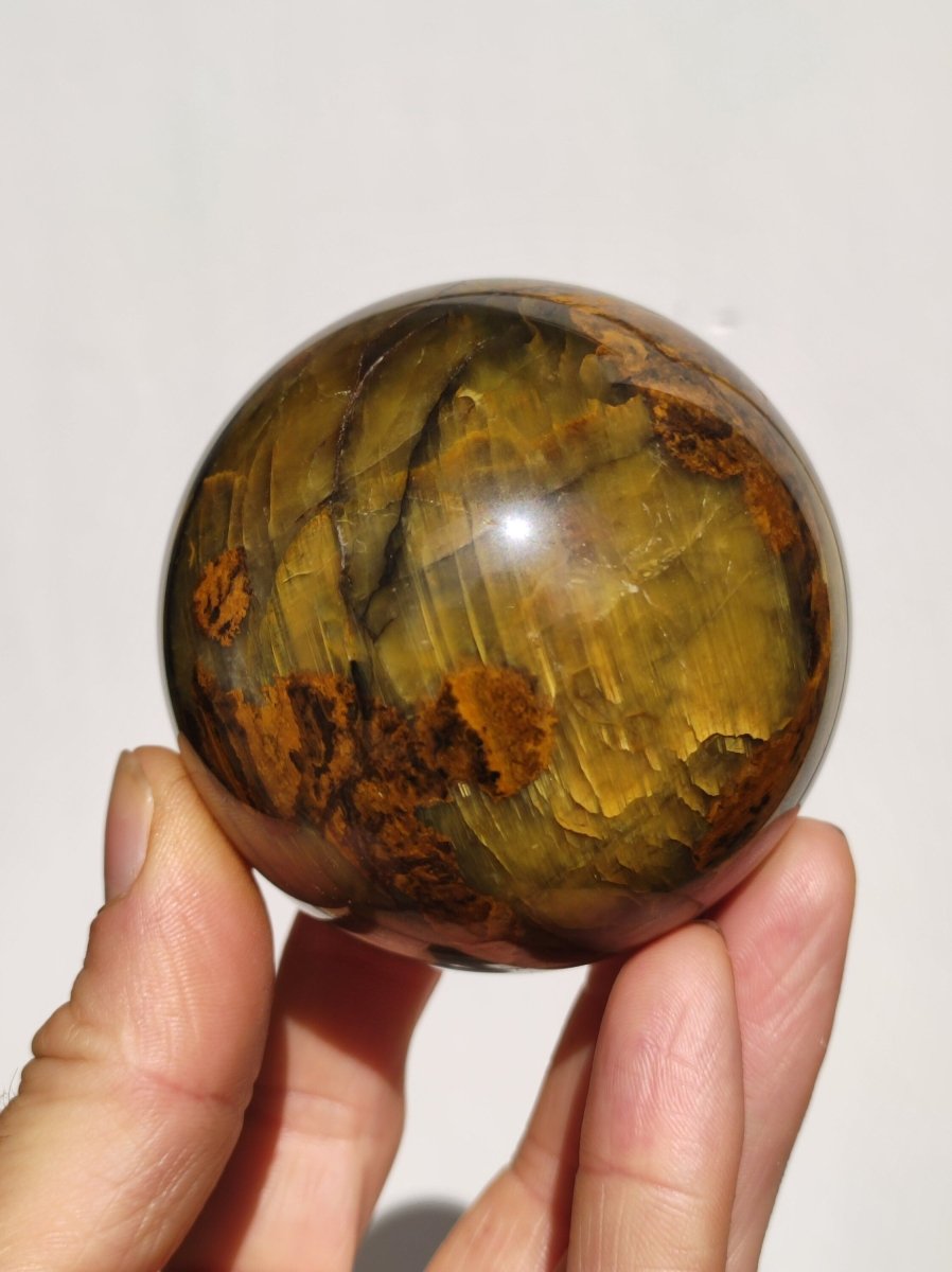 Pietersite gold Edelstein Kugel Massage Haus Magische Deko Sphere Kristall Meditation HIPPIE GOA Boho Heilstein Naturschatz Sammler Mineral - Art of Nature Berlin