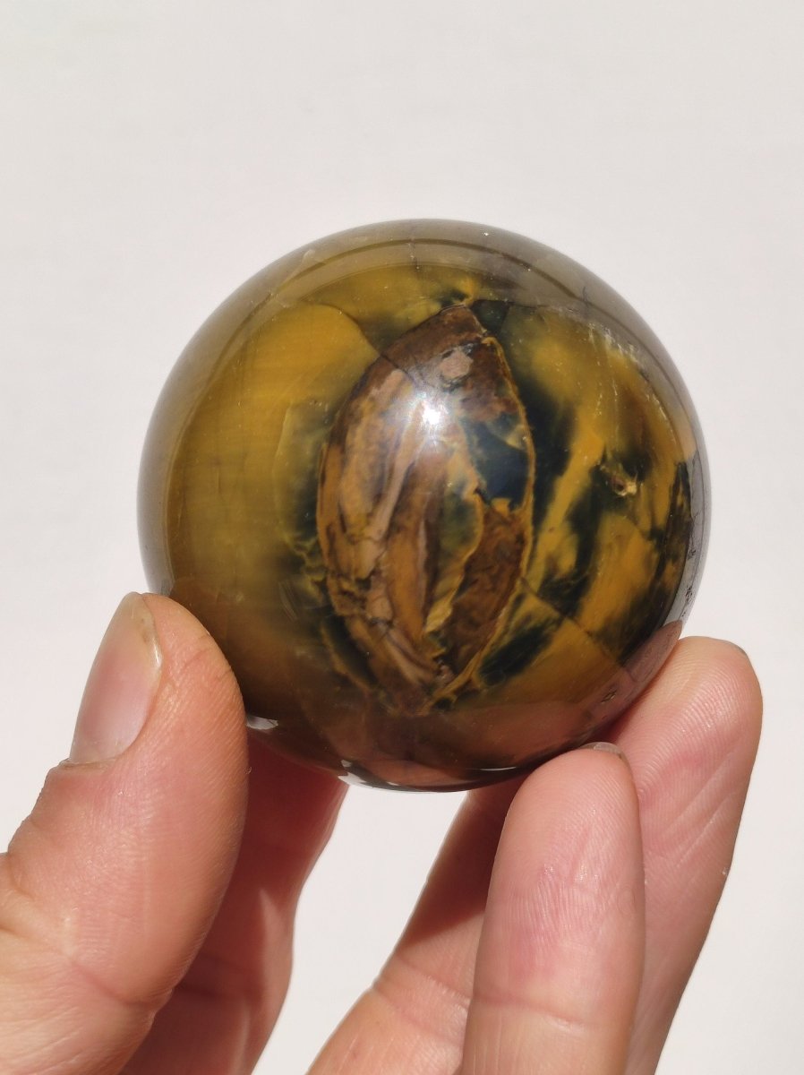 Pietersite gold Edelstein Kugel Massage Haus Magische Deko Sphere Kristall Meditation HIPPIE GOA Boho Heilstein Naturschatz Sammler Mineral - Art of Nature Berlin