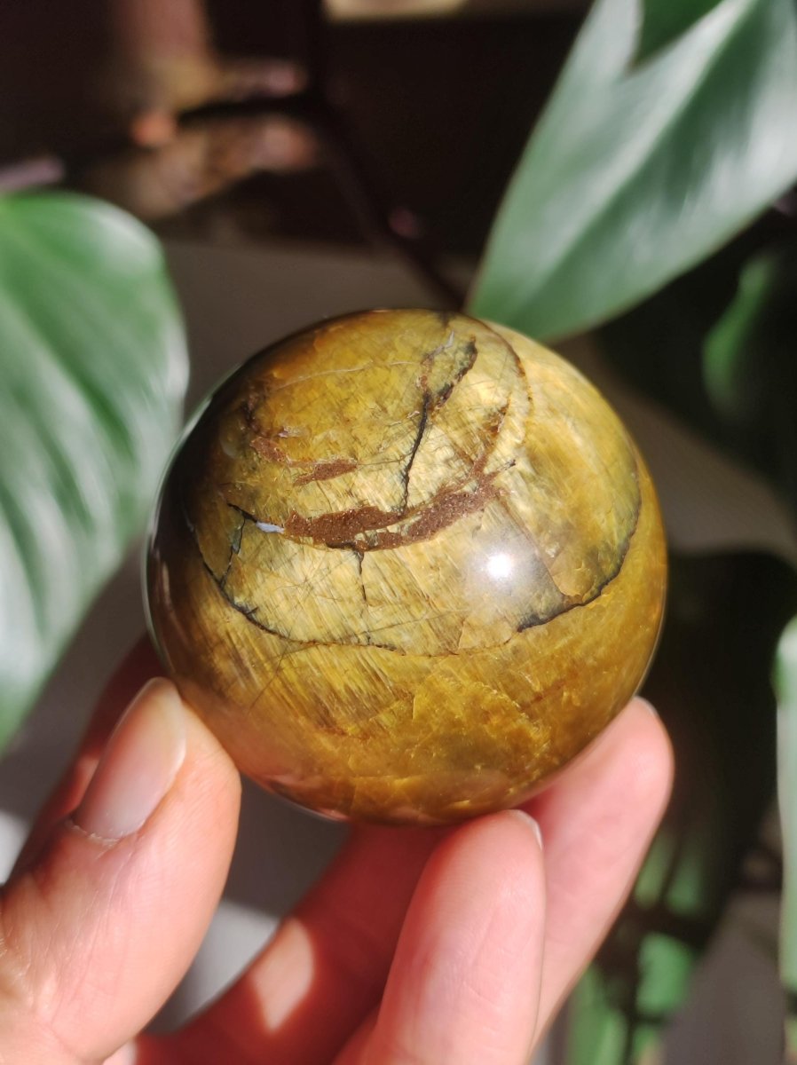 Pietersite gold Edelstein Kugel Massage Haus Magische Deko Sphere Kristall Meditation HIPPIE GOA Boho Heilstein Naturschatz Sammler Mineral - Art of Nature Berlin