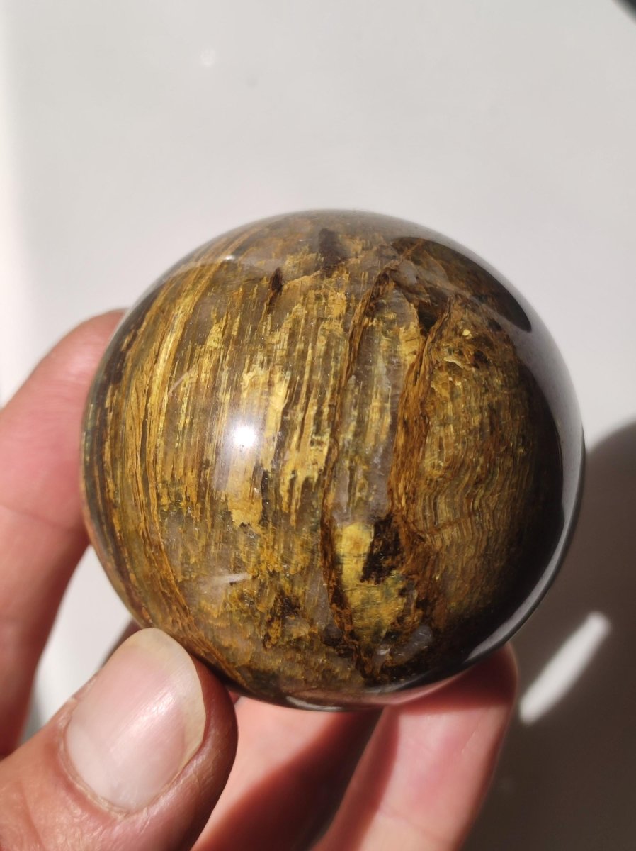 Pietersite gold Edelstein Kugel Massage Haus Magische Deko Sphere Kristall Meditation HIPPIE GOA Boho Heilstein Naturschatz Sammler Mineral - Art of Nature Berlin