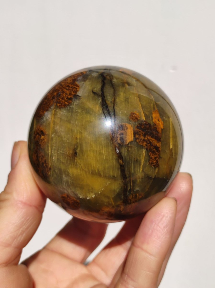 Pietersite gold Edelstein Kugel Massage Haus Magische Deko Sphere Kristall Meditation HIPPIE GOA Boho Heilstein Naturschatz Sammler Mineral - Art of Nature Berlin