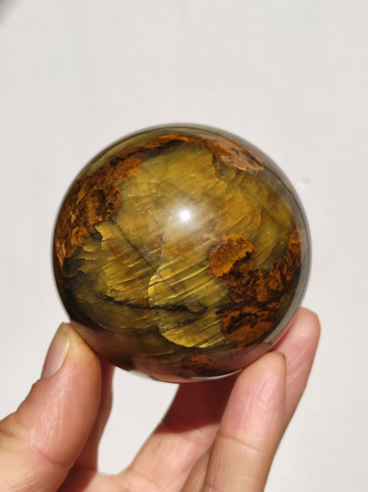 Pietersite gold Edelstein Kugel Massage Haus Magische Deko Sphere Kristall Meditation HIPPIE GOA Boho Heilstein Naturschatz Sammler Mineral - Art of Nature Berlin