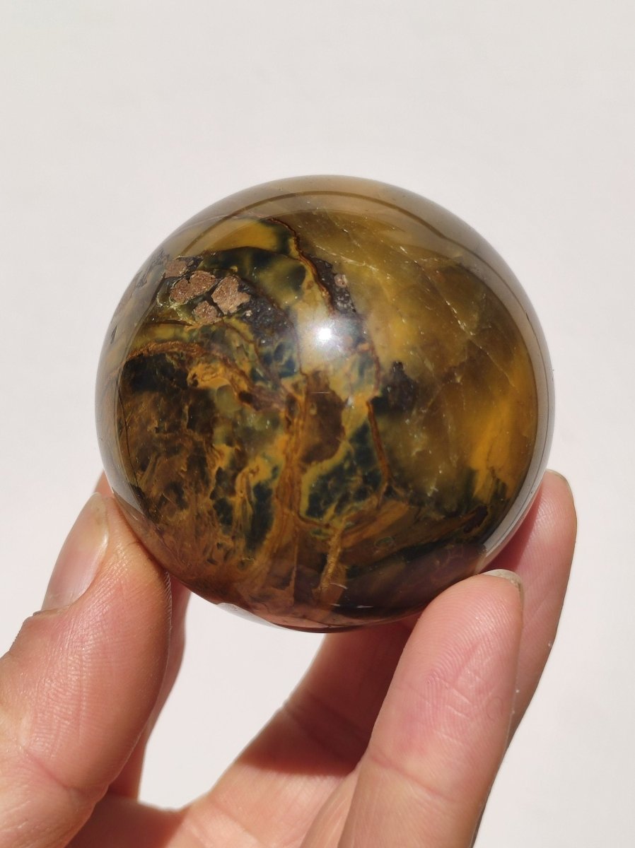 Pietersite gold Edelstein Kugel Massage Haus Magische Deko Sphere Kristall Meditation HIPPIE GOA Boho Heilstein Naturschatz Sammler Mineral - Art of Nature Berlin