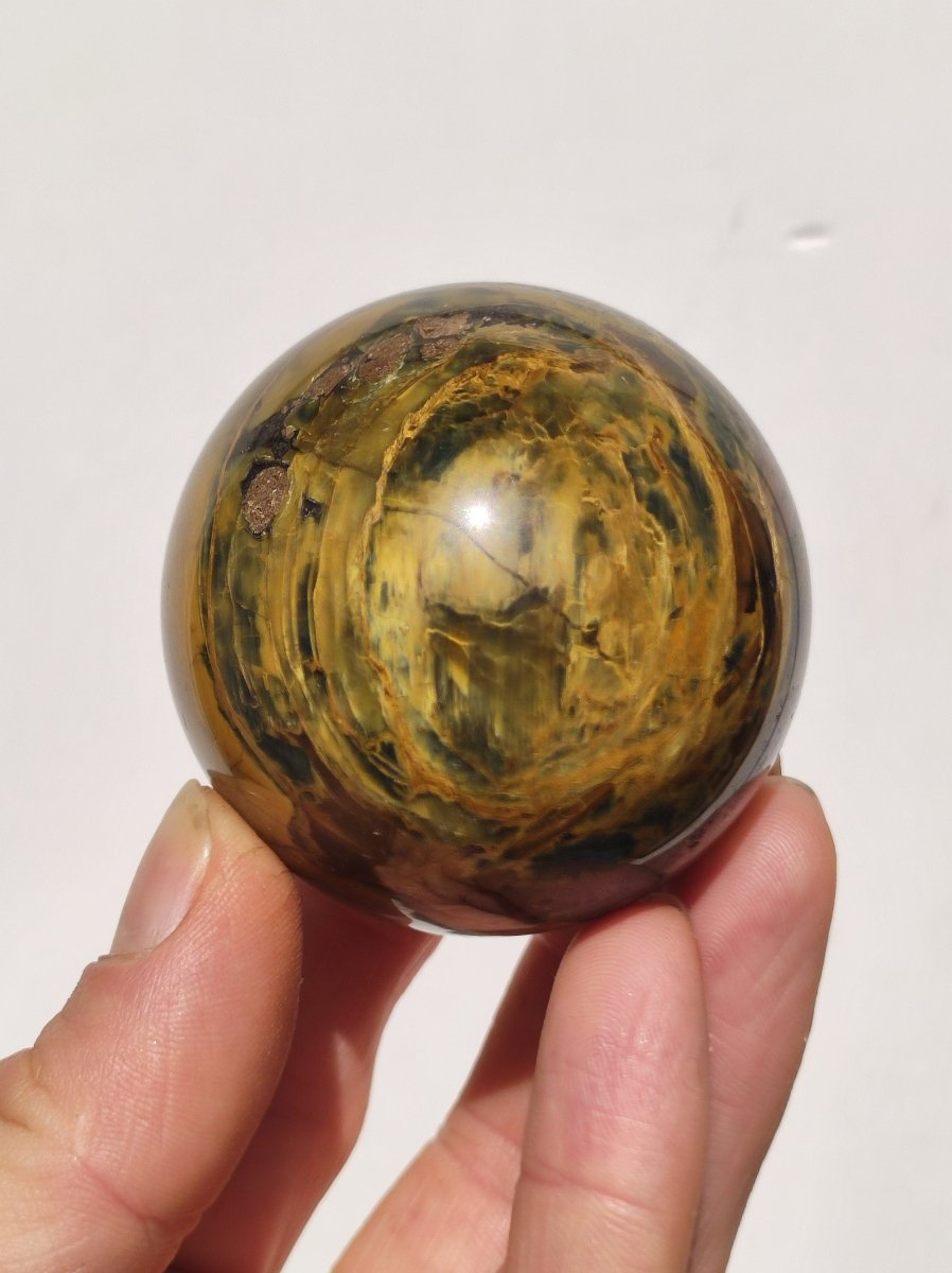 Pietersite gold Edelstein Kugel Massage Haus Magische Deko Sphere Kristall Meditation HIPPIE GOA Boho Heilstein Naturschatz Sammler Mineral - Art of Nature Berlin