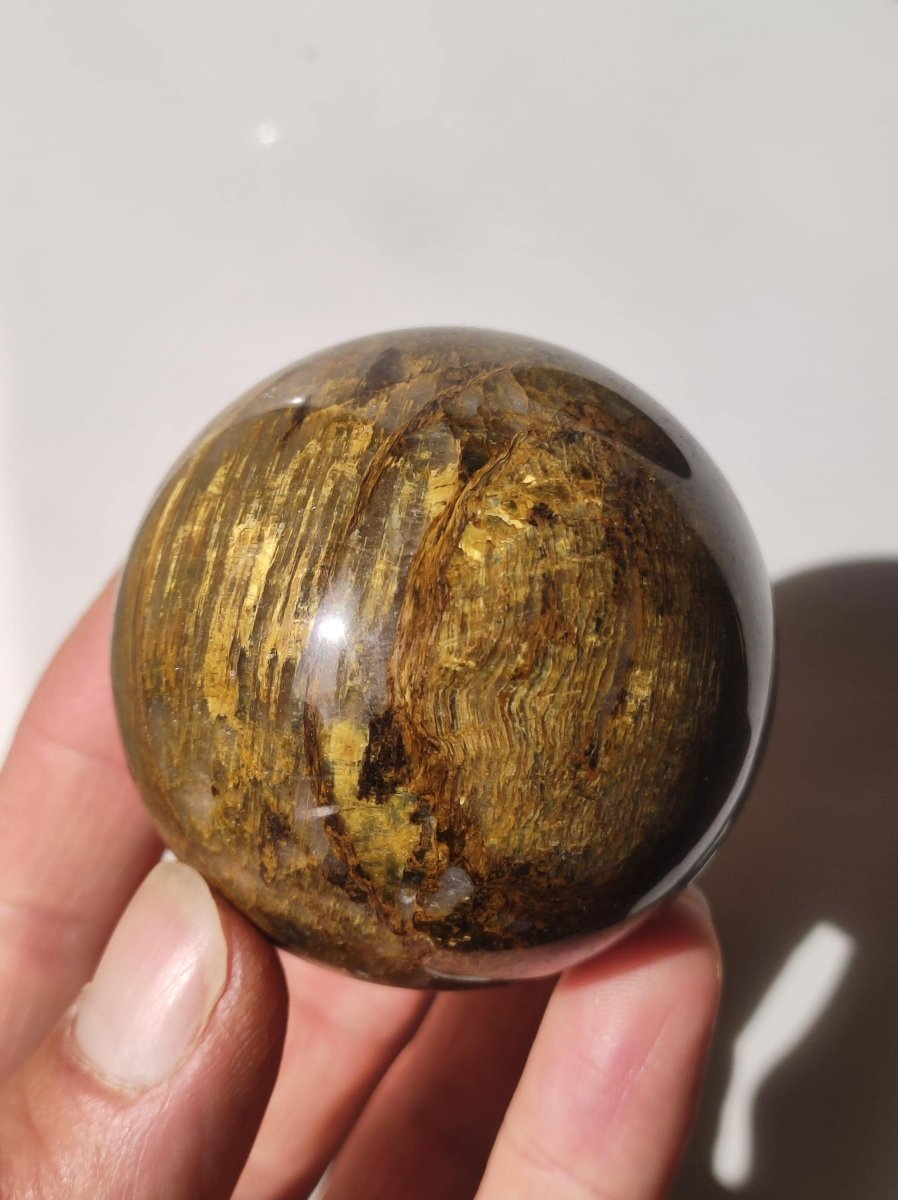 Pietersite gold Edelstein Kugel Massage Haus Magische Deko Sphere Kristall Meditation HIPPIE GOA Boho Heilstein Naturschatz Sammler Mineral - Art of Nature Berlin