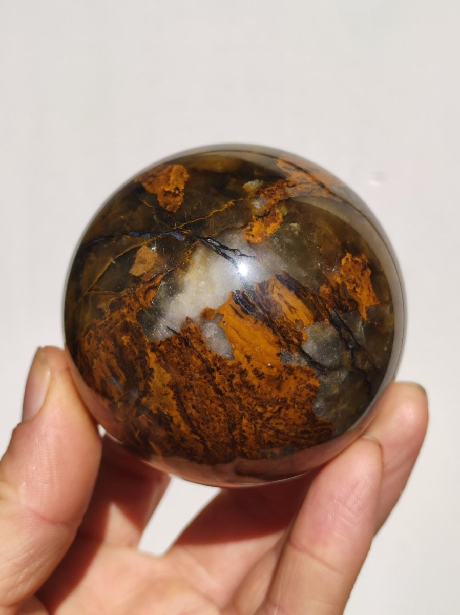 Pietersite gold Edelstein Kugel Massage Haus Magische Deko Sphere Kristall Meditation HIPPIE GOA Boho Heilstein Naturschatz Sammler Mineral - Art of Nature Berlin