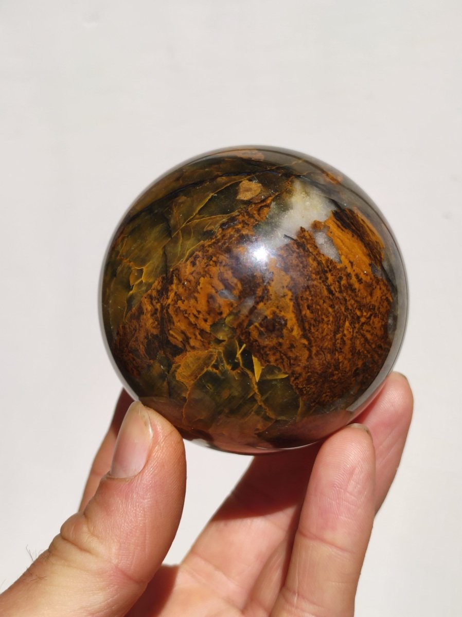 Pietersite gold Edelstein Kugel Massage Haus Magische Deko Sphere Kristall Meditation HIPPIE GOA Boho Heilstein Naturschatz Sammler Mineral - Art of Nature Berlin