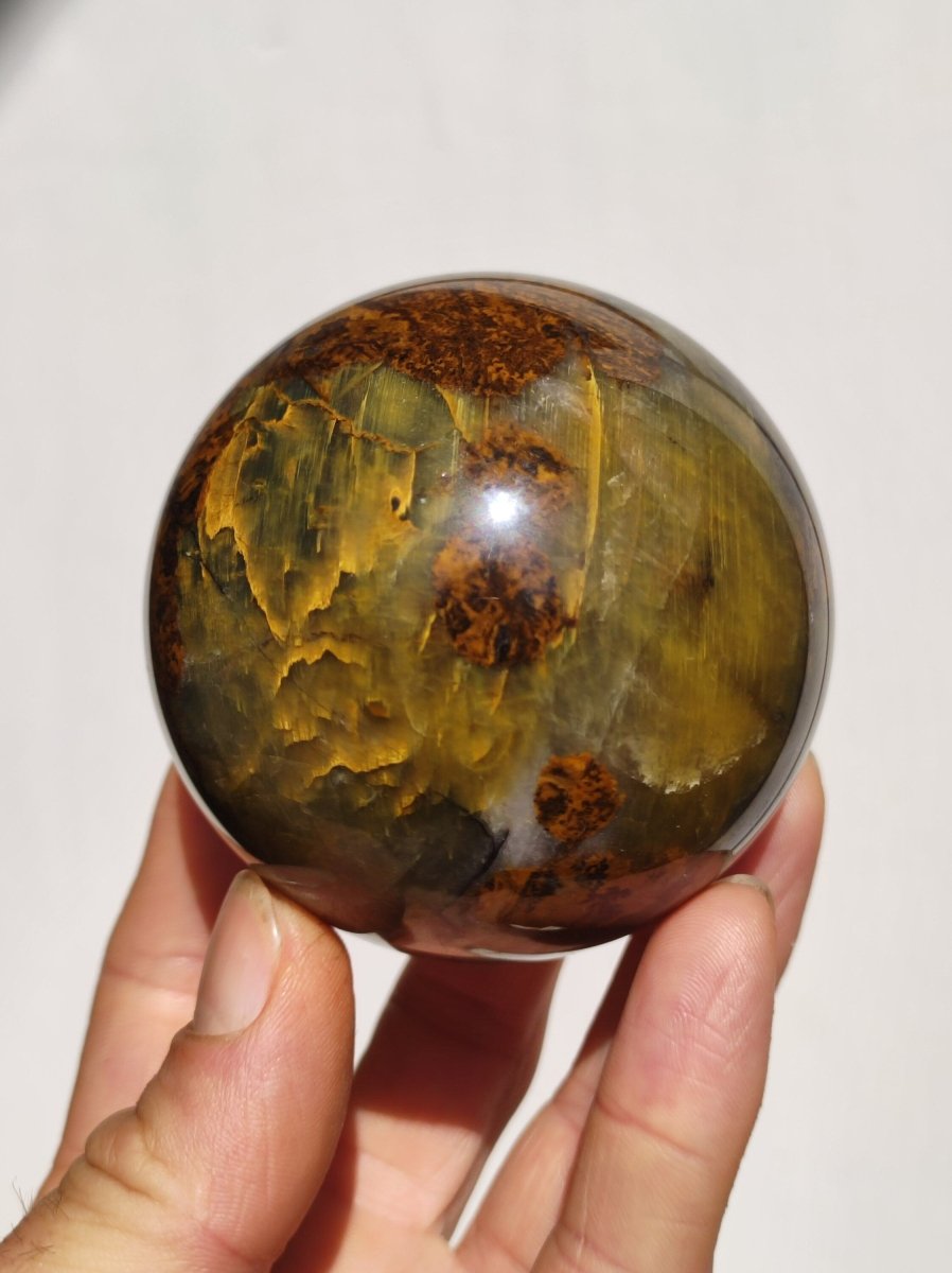 Pietersite gold Edelstein Kugel Massage Haus Magische Deko Sphere Kristall Meditation HIPPIE GOA Boho Heilstein Naturschatz Sammler Mineral - Art of Nature Berlin