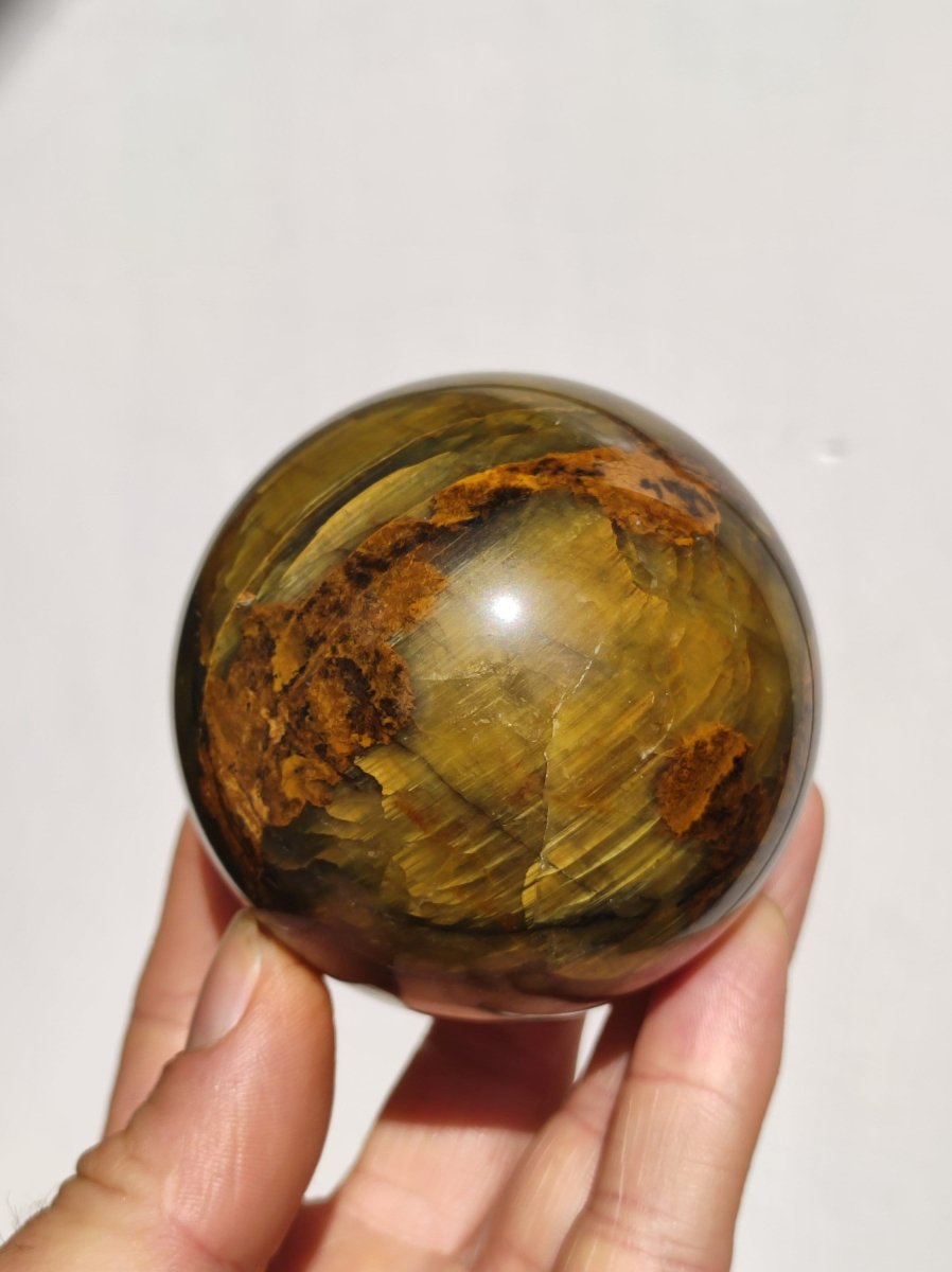 Pietersite gold Edelstein Kugel Massage Haus Magische Deko Sphere Kristall Meditation HIPPIE GOA Boho Heilstein Naturschatz Sammler Mineral - Art of Nature Berlin