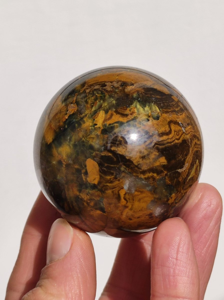 Pietersite gold Edelstein Kugel Massage Haus Magische Deko Sphere Kristall Meditation HIPPIE GOA Boho Heilstein Naturschatz Sammler Mineral - Art of Nature Berlin