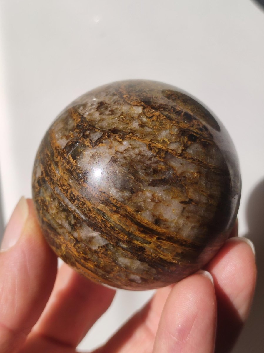 Pietersite gold Edelstein Kugel Massage Haus Magische Deko Sphere Kristall Meditation HIPPIE GOA Boho Heilstein Naturschatz Sammler Mineral - Art of Nature Berlin