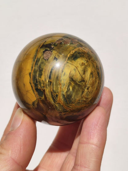 Pietersite gold Edelstein Kugel Massage Haus Magische Deko Sphere Kristall Meditation HIPPIE GOA Boho Heilstein Naturschatz Sammler Mineral - Art of Nature Berlin