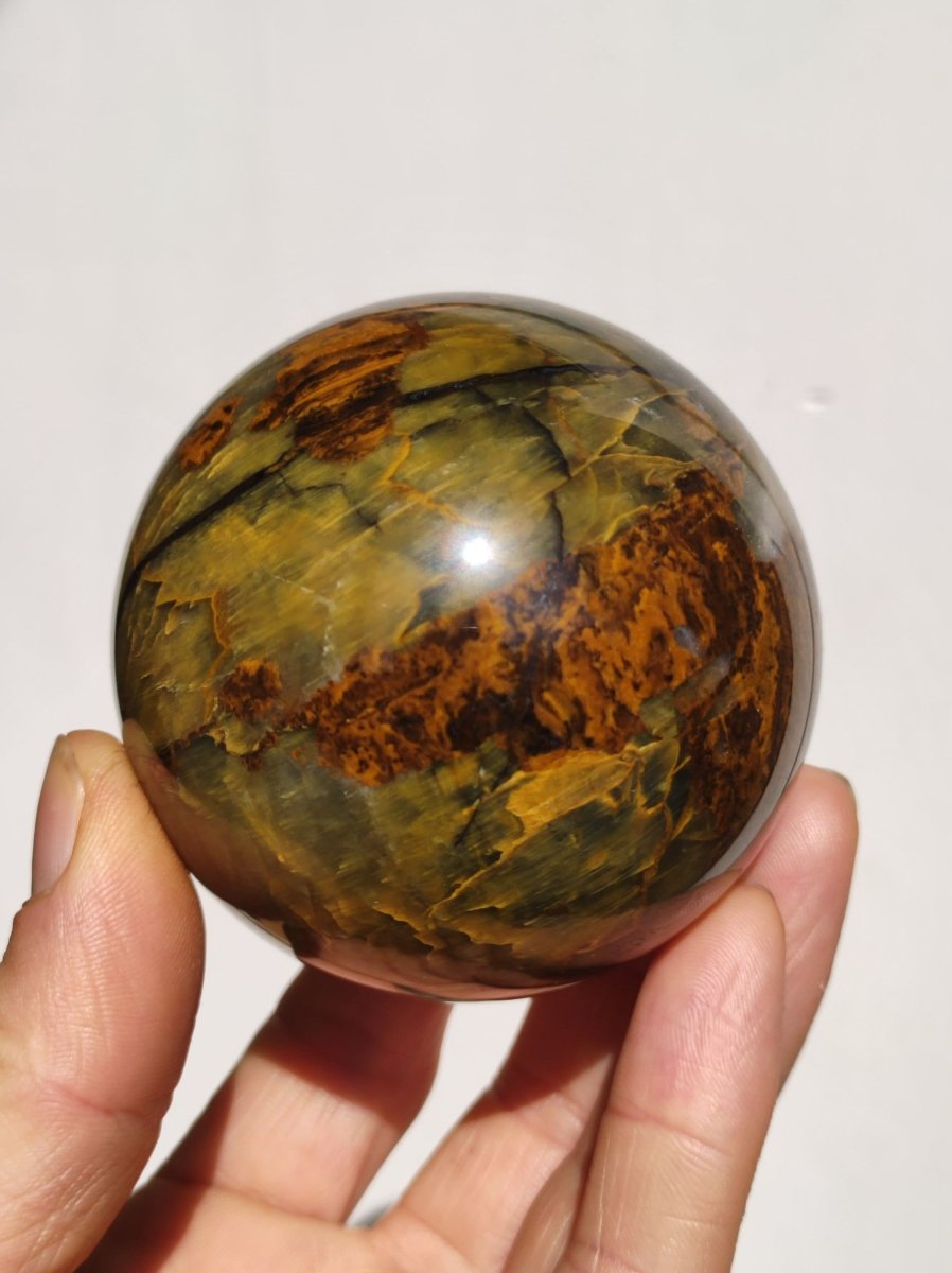 Pietersite gold Edelstein Kugel Massage Haus Magische Deko Sphere Kristall Meditation HIPPIE GOA Boho Heilstein Naturschatz Sammler Mineral - Art of Nature Berlin