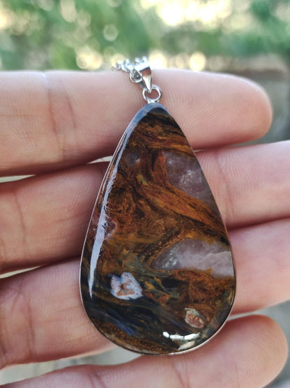 Pietersite gold rot - 925 Sterling Silber Edelstein Kette Natur Schutz Rarität Heilstein Kristall Mann Frau Er Sie Geschenk Schimmer - Art of Nature Berlin