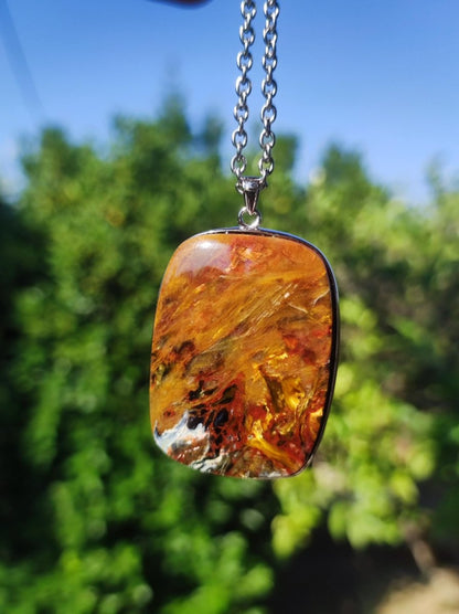 Pietersite gold rot - 925 Sterling Silber Edelstein Kette Natur Schutz Rarität Heilstein Kristall Mann Frau Er Sie Geschenk Schimmer - Art of Nature Berlin
