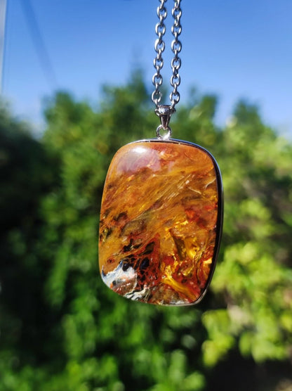 Pietersite gold rot - 925 Sterling Silber Edelstein Kette Natur Schutz Rarität Heilstein Kristall Mann Frau Er Sie Geschenk Schimmer - Art of Nature Berlin