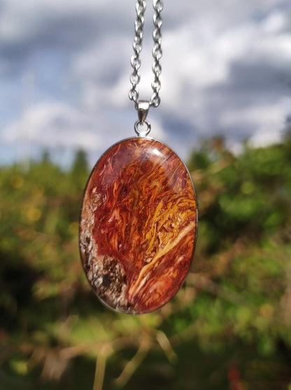 Pietersite gold rot - 925 Sterling Silber Edelstein Kette Natur Schutz Rarität Heilstein Kristall Mann Frau Er Sie Geschenk Schimmer - Art of Nature Berlin