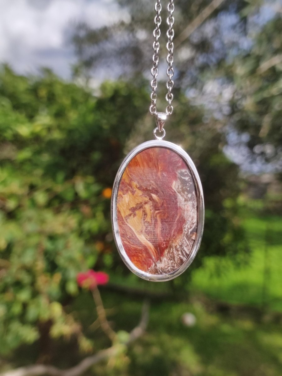 Pietersite gold rot - 925 Sterling Silber Edelstein Kette Natur Schutz Rarität Heilstein Kristall Mann Frau Er Sie Geschenk Schimmer - Art of Nature Berlin