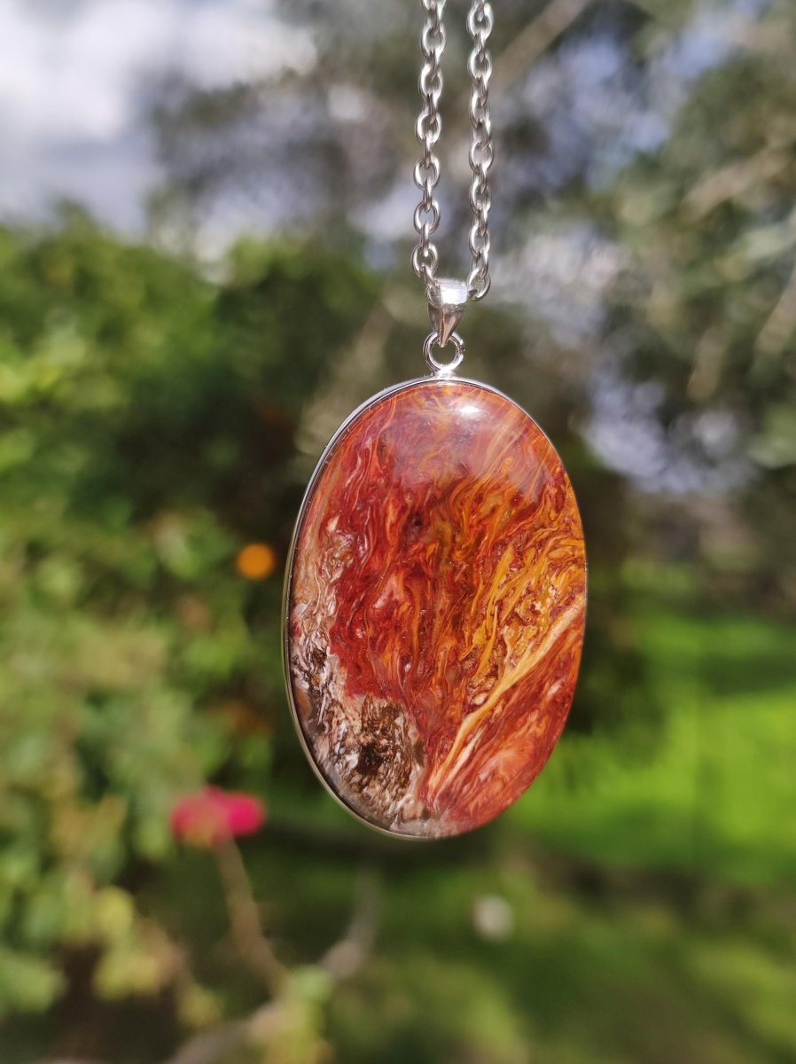 Pietersite gold rot - 925 Sterling Silber Edelstein Kette Natur Schutz Rarität Heilstein Kristall Mann Frau Er Sie Geschenk Schimmer - Art of Nature Berlin
