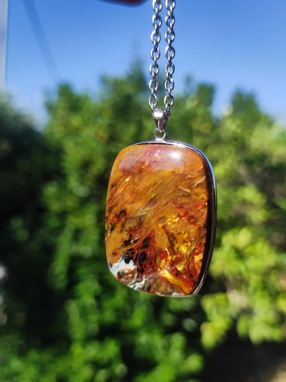 Pietersite gold rot - 925 Sterling Silber Edelstein Kette Natur Schutz Rarität Heilstein Kristall Mann Frau Er Sie Geschenk Schimmer - Art of Nature Berlin
