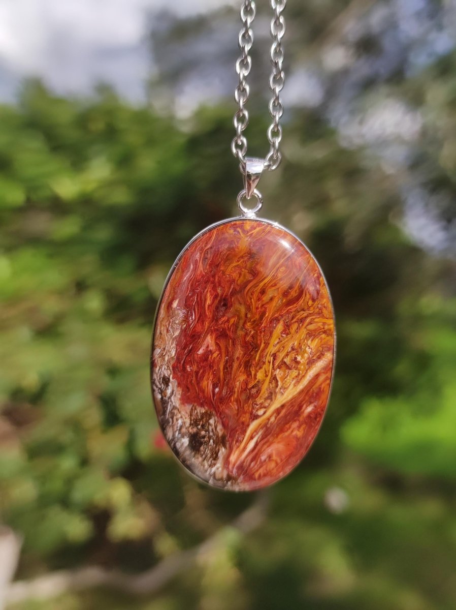 Pietersite gold rot - 925 Sterling Silber Edelstein Kette Natur Schutz Rarität Heilstein Kristall Mann Frau Er Sie Geschenk Schimmer - Art of Nature Berlin