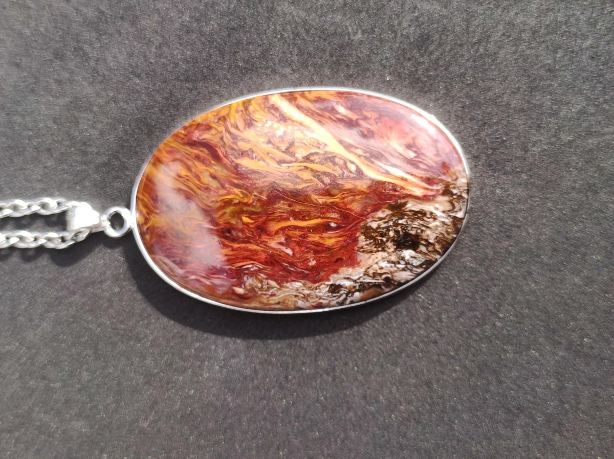 Pietersite gold rot - 925 Sterling Silber Edelstein Kette Natur Schutz Rarität Heilstein Kristall Mann Frau Er Sie Geschenk Schimmer - Art of Nature Berlin