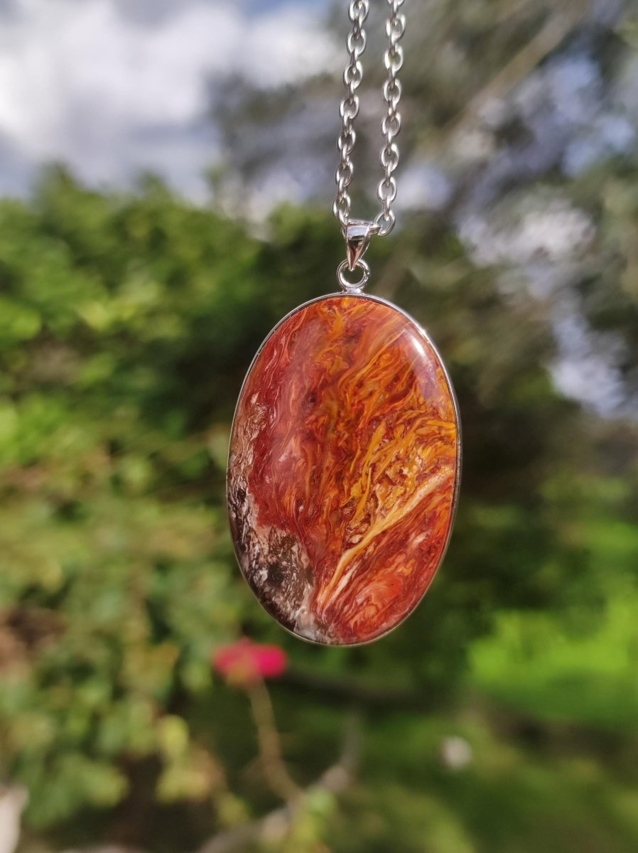 Pietersite gold rot - 925 Sterling Silber Edelstein Kette Natur Schutz Rarität Heilstein Kristall Mann Frau Er Sie Geschenk Schimmer - Art of Nature Berlin