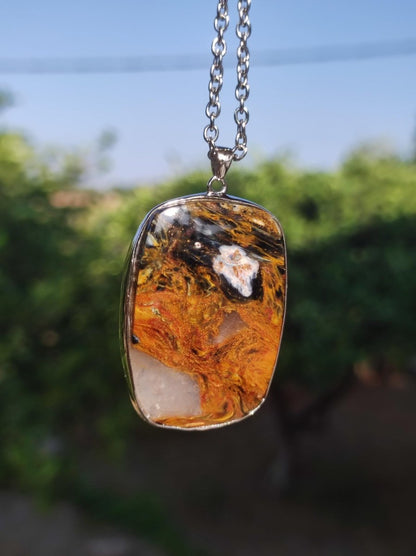 Pietersite gold rot - 925 Sterling Silber Edelstein Kette Natur Schutz Rarität Heilstein Kristall Mann Frau Er Sie Geschenk Schimmer - Art of Nature Berlin