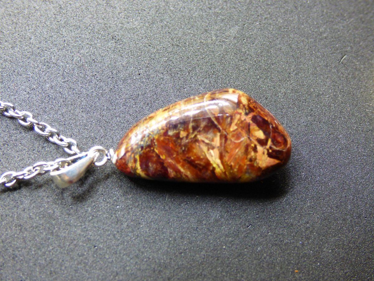 Pietersite gold rot blau 925 Sterling Silber ~ Edelstein Kette ~HIPPIE ~GOA ~Boho ~Tibet ~Ethno ~Nature ~Schutzsymbol ~Rarität - Art of Nature Berlin